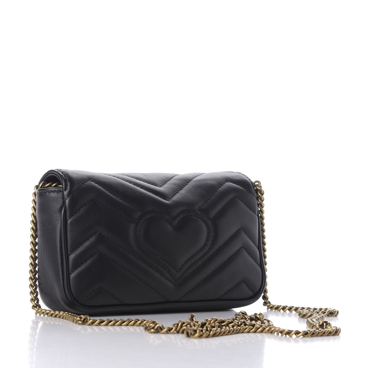 Gucci Calfskin Matelasse Super Mini GG Marmont Shoulder Bag Black 16 of 16