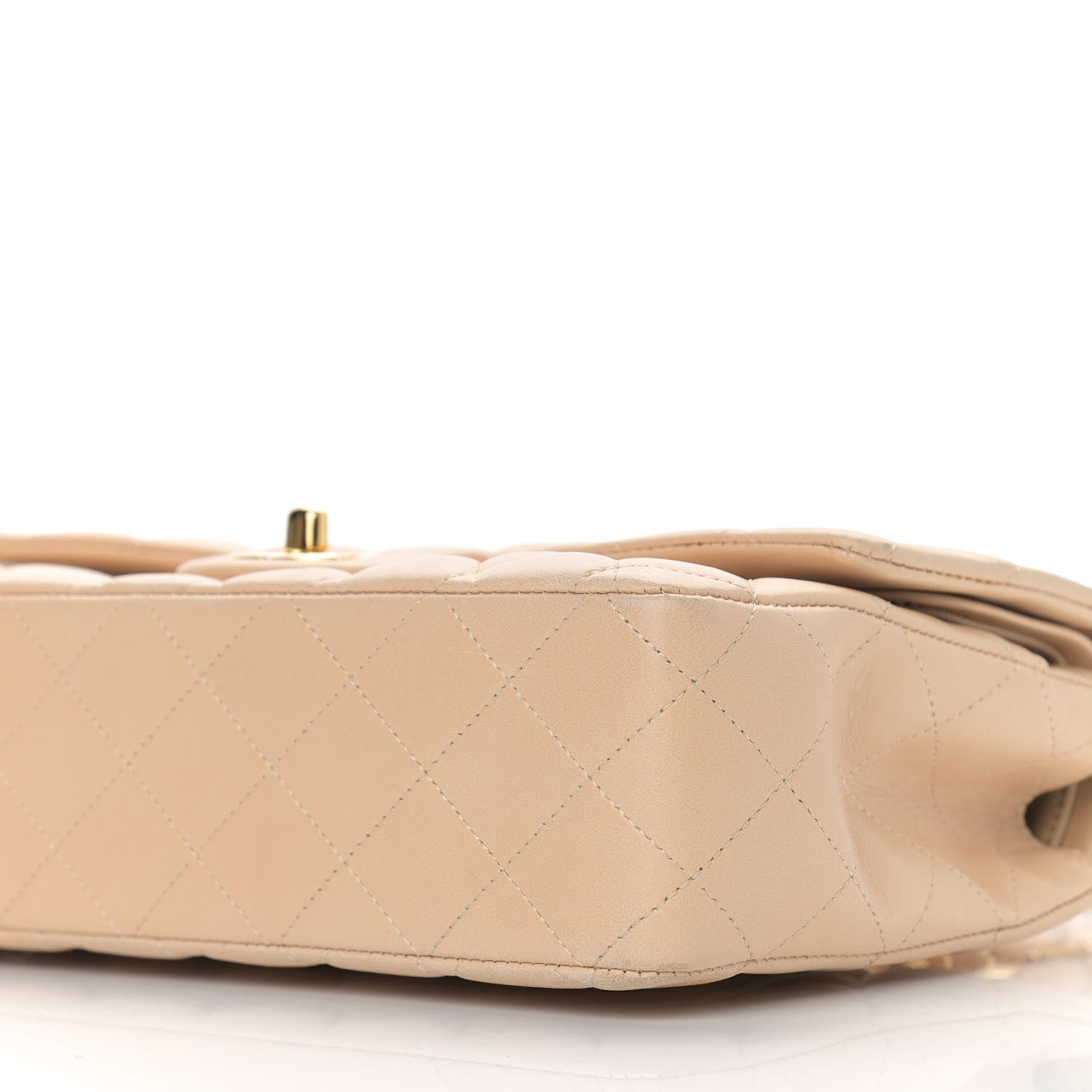 Chanel Lambskin Quilted Medium Double Flap Beige 11 of 12