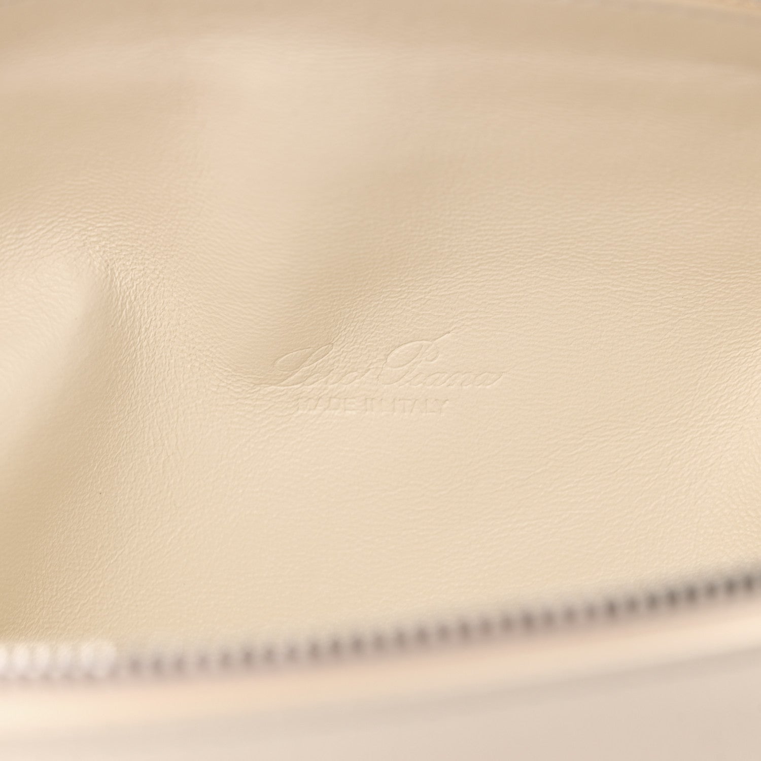 Loro Piana Grained Calfskin L19 Extra Pocket Pouch Whisper White 6 of 9