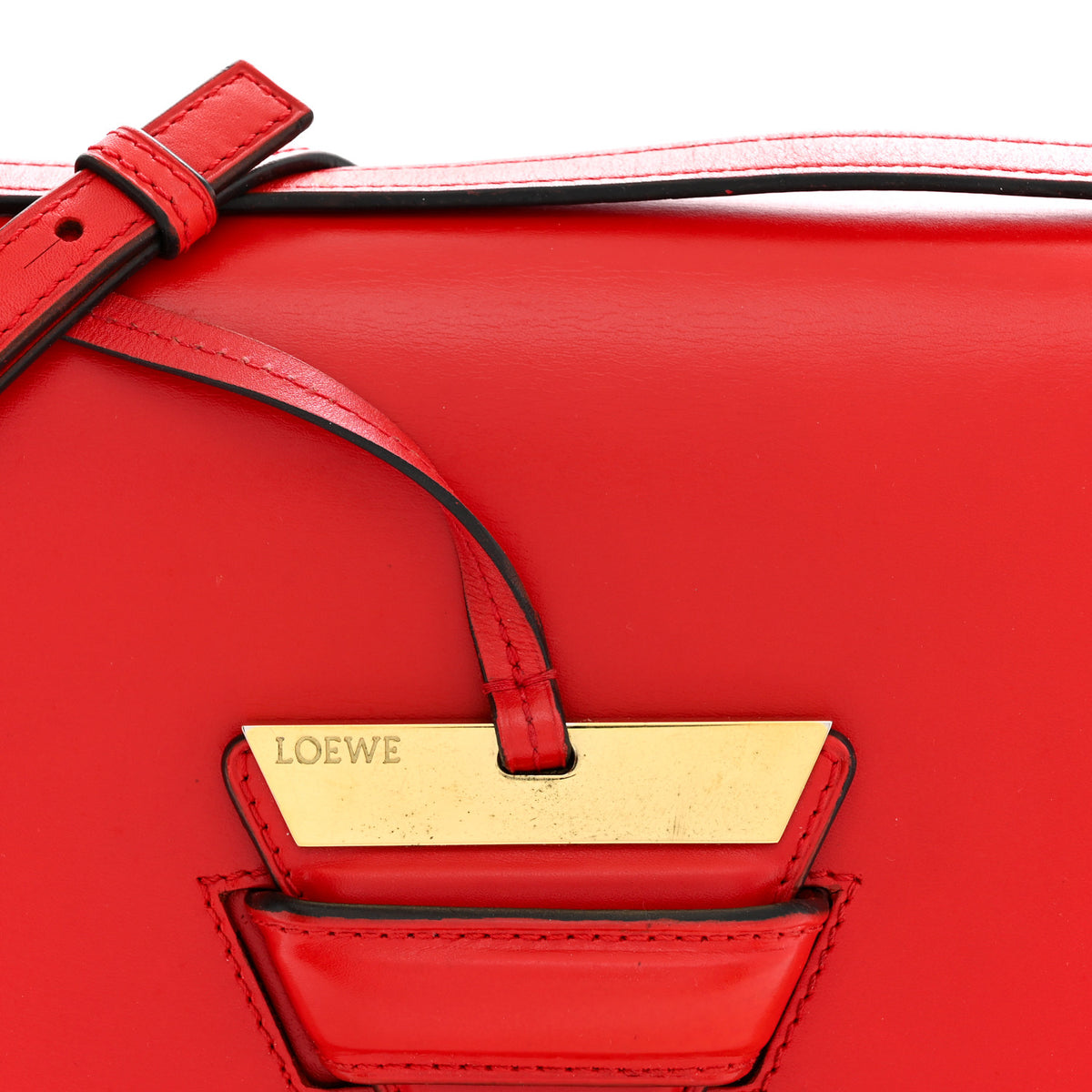 Loewe Calfskin Medium Barcelona Shoulder Bag Red 8 of 14