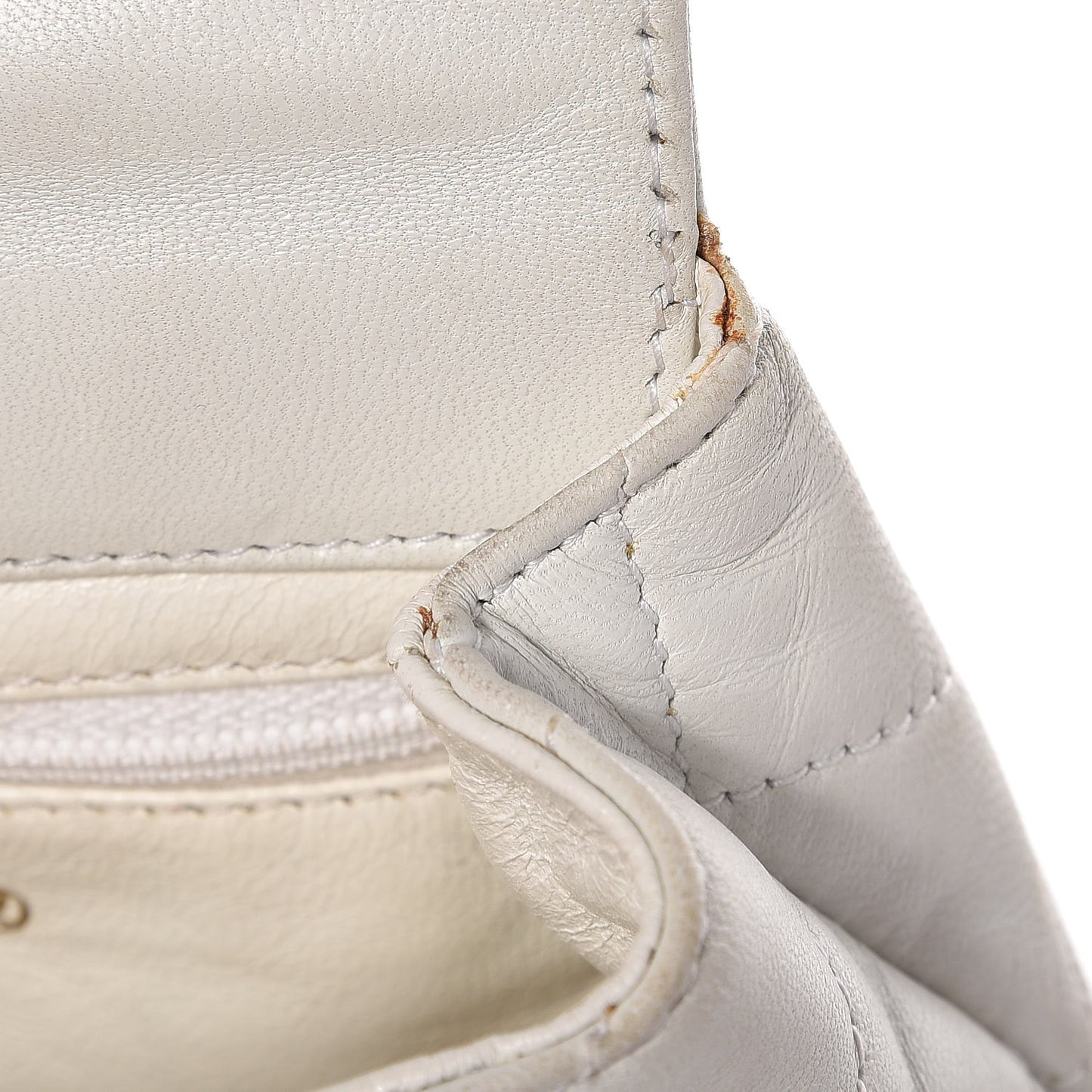 Lambskin Quilted Flap Waist Belt Bag White