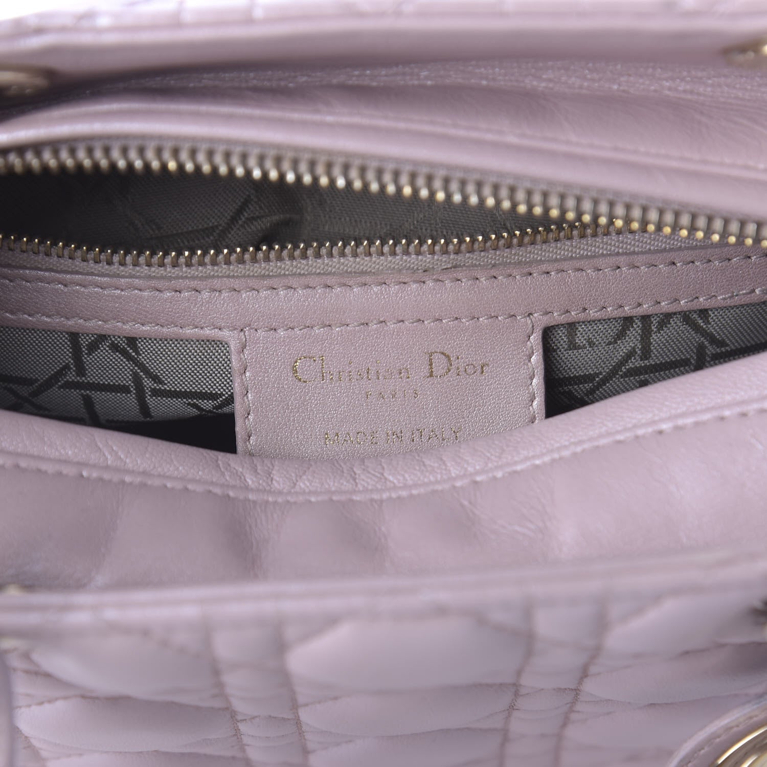 Christian Dior Pearly Lambskin Cannage Medium Lady Dior Lotus 8 of 10