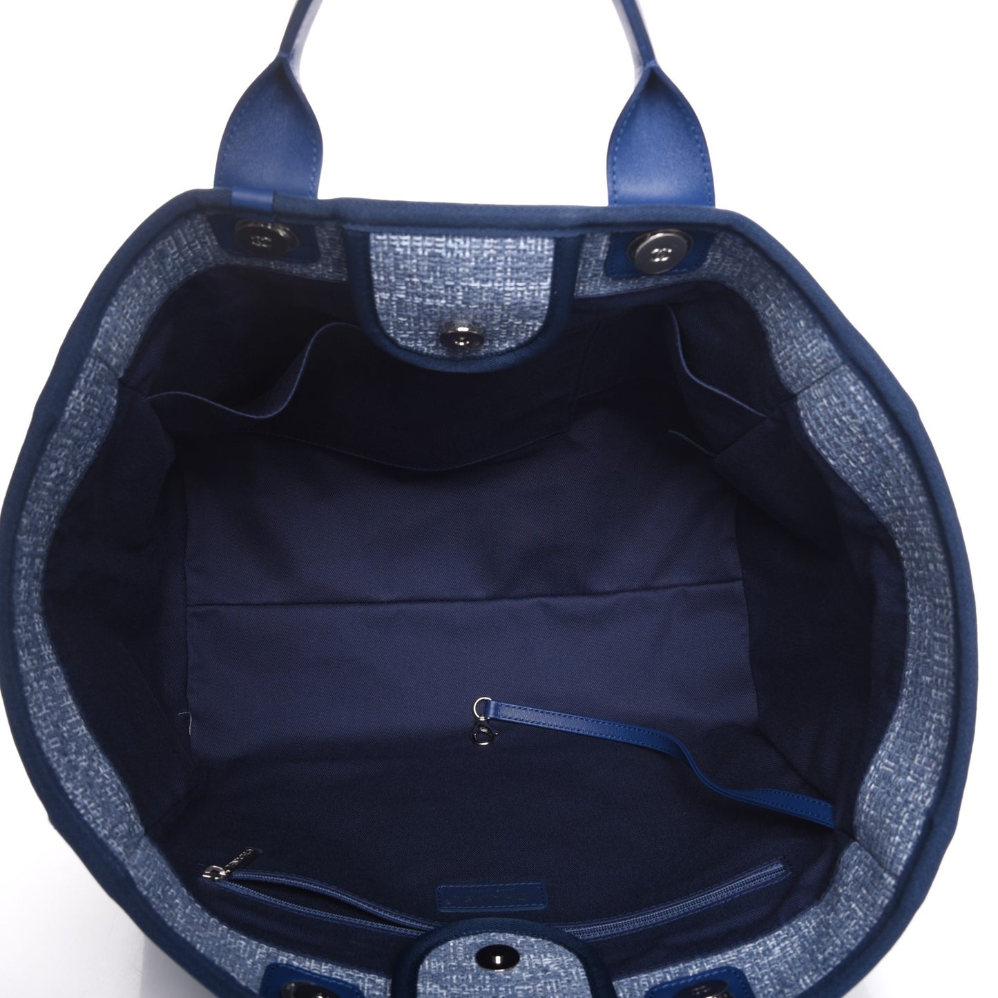 Woven Straw Raffia Large Deauville Tote Blue