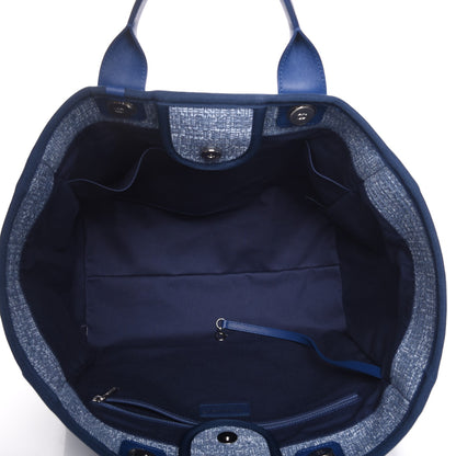 Chanel Woven Straw Raffia Large Deauville Tote Blue 6 of 9
