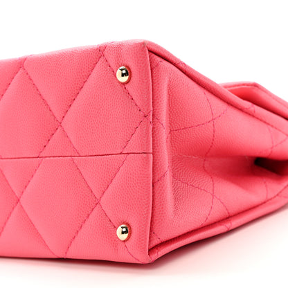 Chanel Caviar Quilted Mini Retro Twist Top Handle Flap Pink 10 of 10