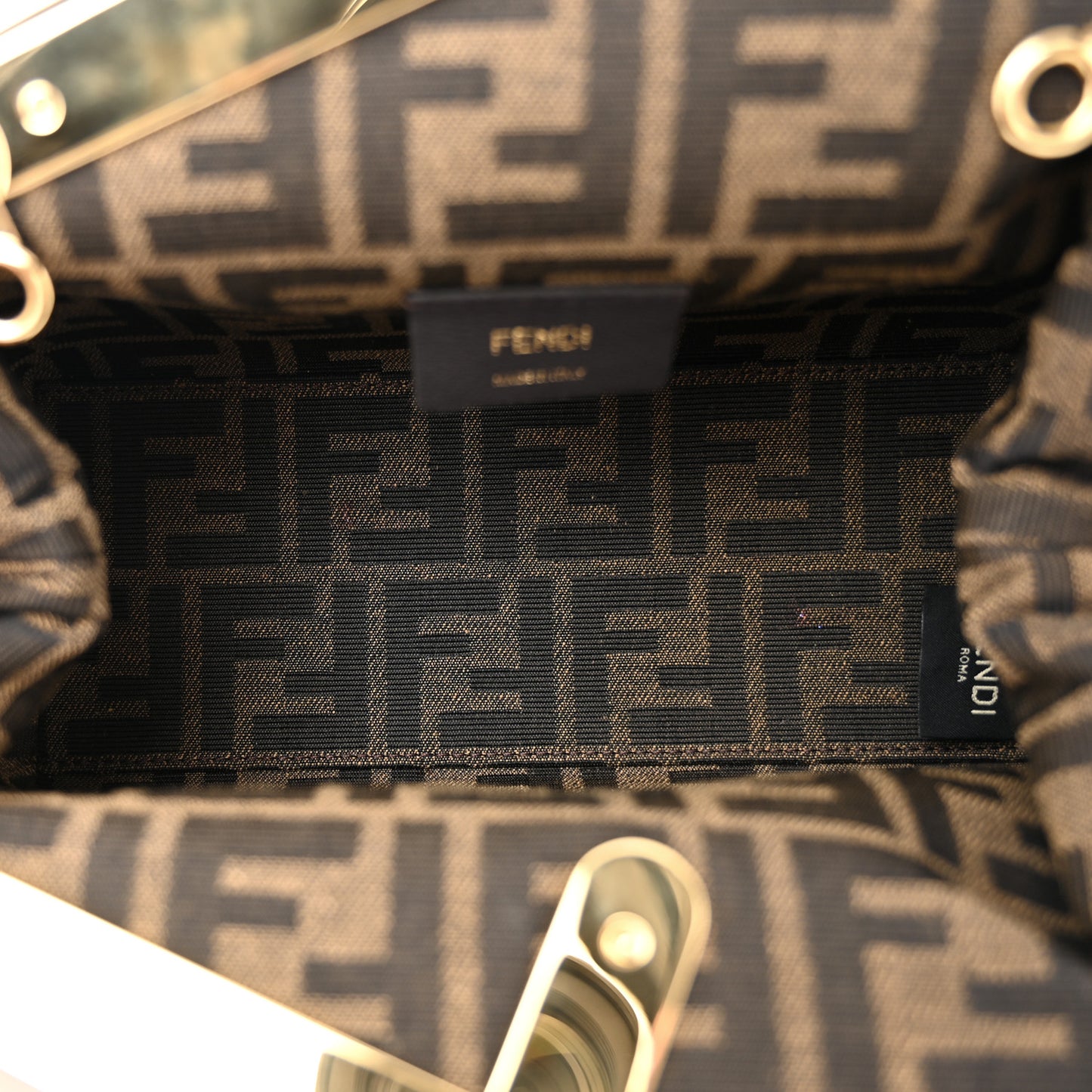 Shiny Nappa Small Fendi First Caramello