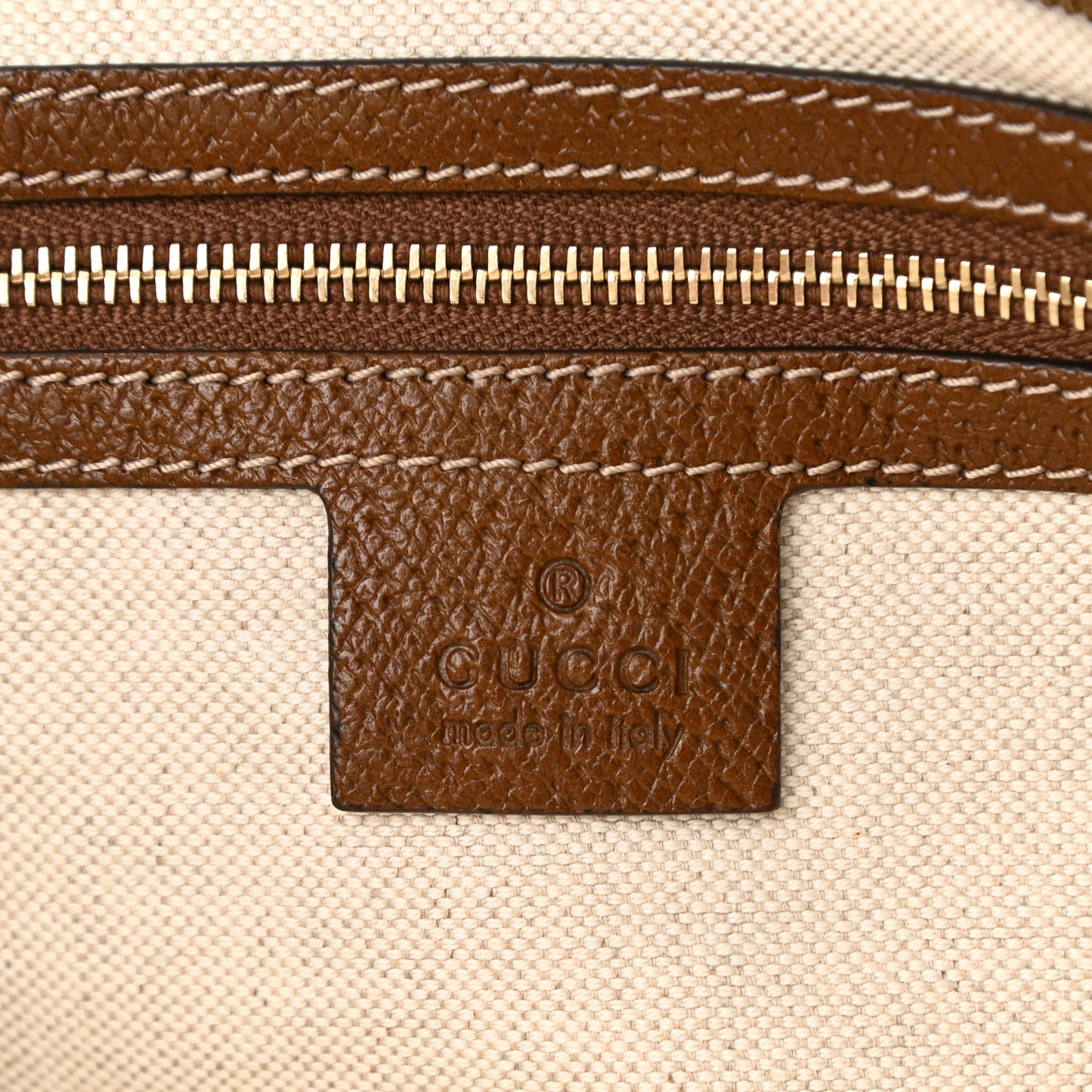 Monogram Medium Bree Zippered Tote Beige Tabacco