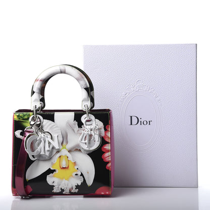 Christian Dior X MARC QUINN Glazed Patent Calfskin Art Medium Lady Dior Pink Multicolor 12 of 12
