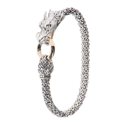 John Hardy Sterling Silver 18K Yellow Gold 6mm Naga Dragon Bracelet 1 of 6