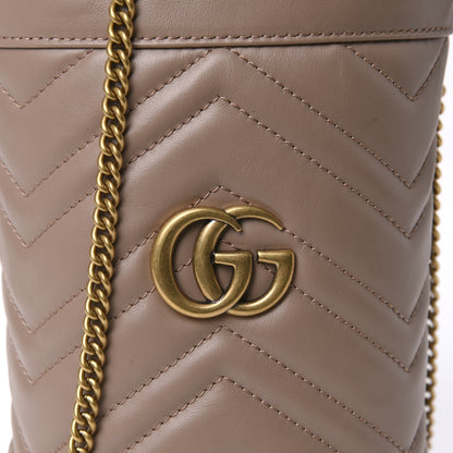 Gucci Calfskin Matelasse Mini GG Marmont 2.0 Bucket Bag Porcelain Rose 11 of 13