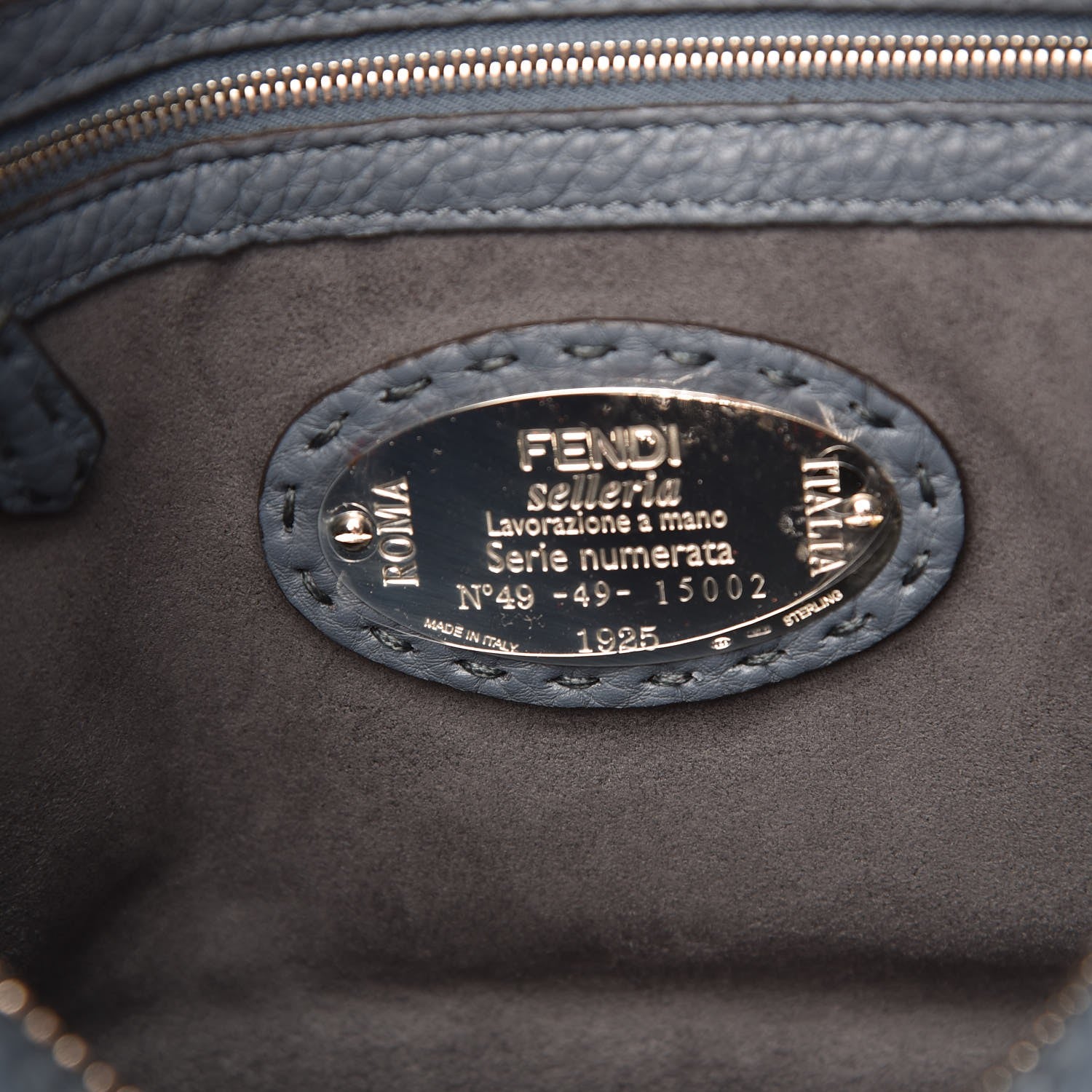 Fendi Cuoio Romano Selleria Vitello Dolce Lace Up Lei Boston Tote Tempesta Latte Corda 6 of 7