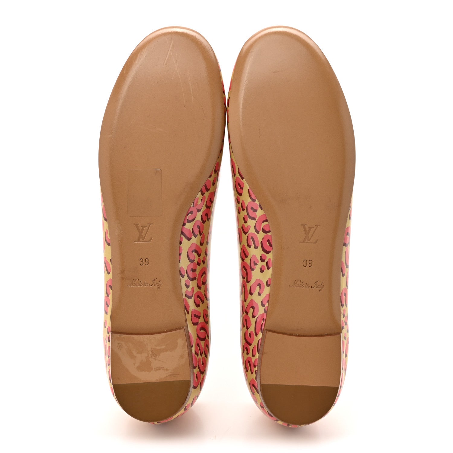Louis Vuitton Patent Leopard Ballet Flats 39 Blanc Corail 6 of 12