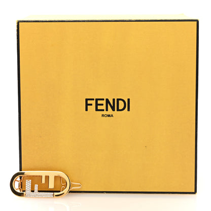 Fendi Metal Crystal Fendi O'Lock Hair Clip Gold 4 of 4