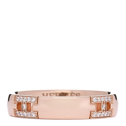 Hermes 18K Rose Gold Diamond Ever Herakles Wedding Band Ring  48 4.5 1 of 4