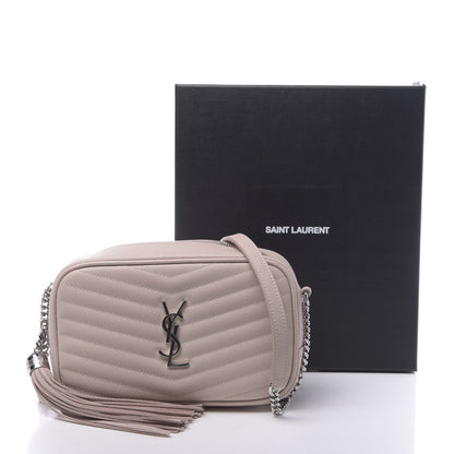 Saint Laurent Grain De Poudre Matelasse Monogram Mini Lou Camera Bag Marble Pink 11 of 11