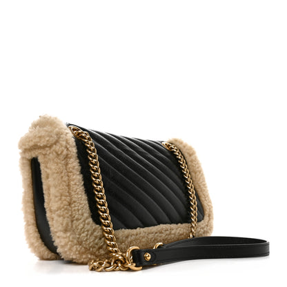Gucci Azalea Calfskin Wool Matelasse Diagonal Small GG Marmont Shoulder Bag Black 3 of 10