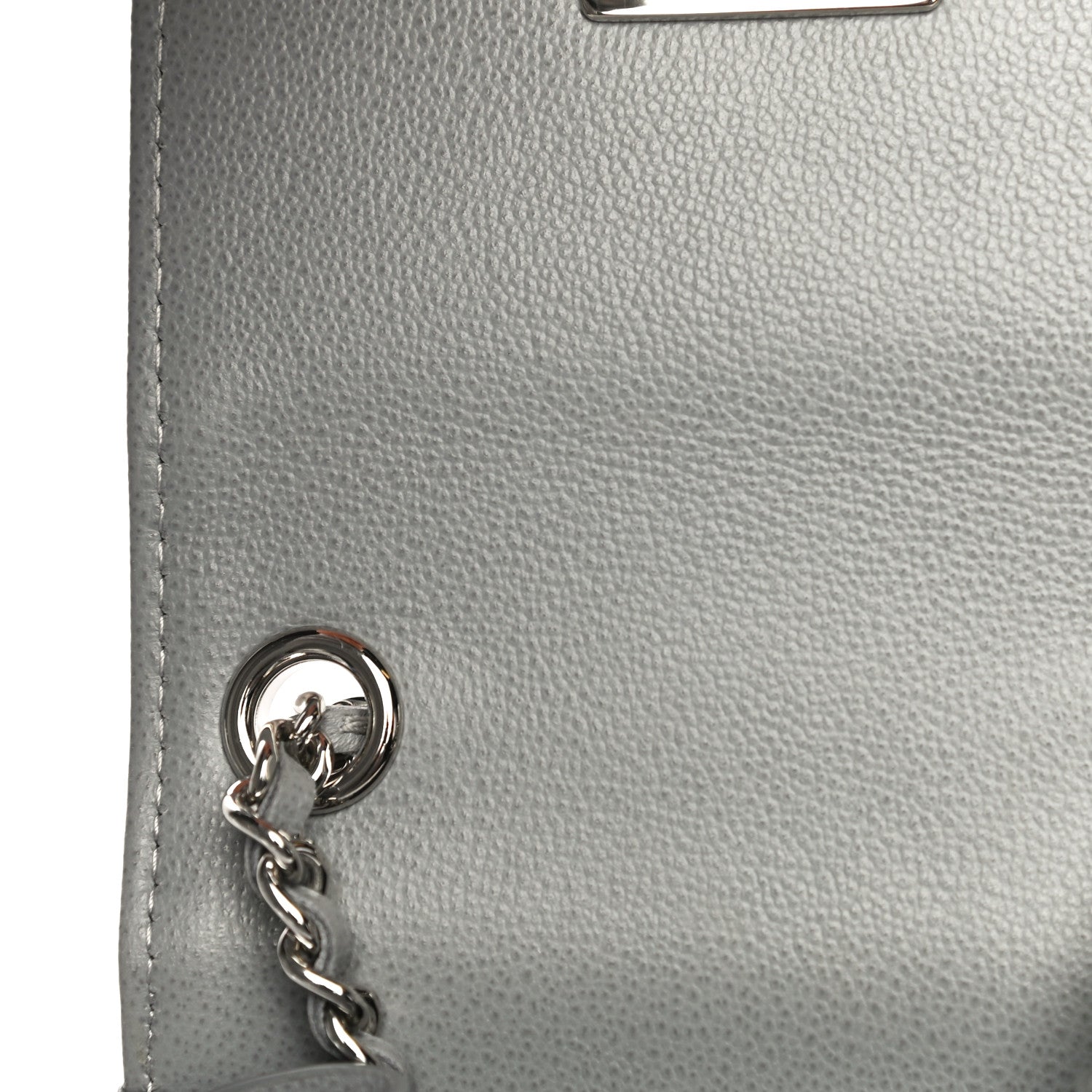 Chanel Grained Calfskin Quilted CC Box Clutch With Chain Grey 11 of 14