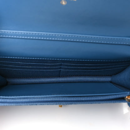 Chanel Denim Quilted CC Pearl Crush Wallet on Chain WOC Blue 5 of 11