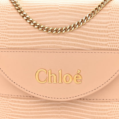 Chloe Calfskin Lizard Embossed Small Aby Lock Delicate Pink 7 of 10