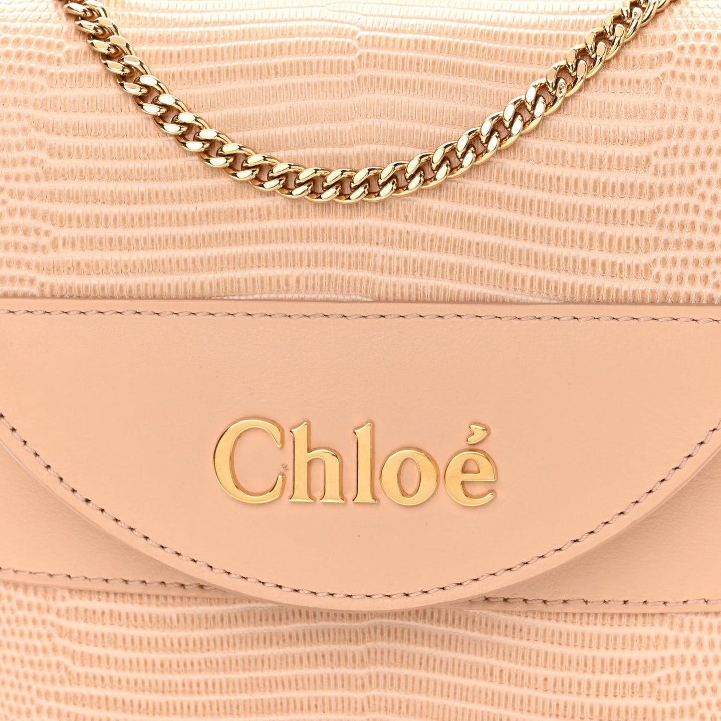 Calfskin Lizard Embossed Small Aby Lock Delicate Pink