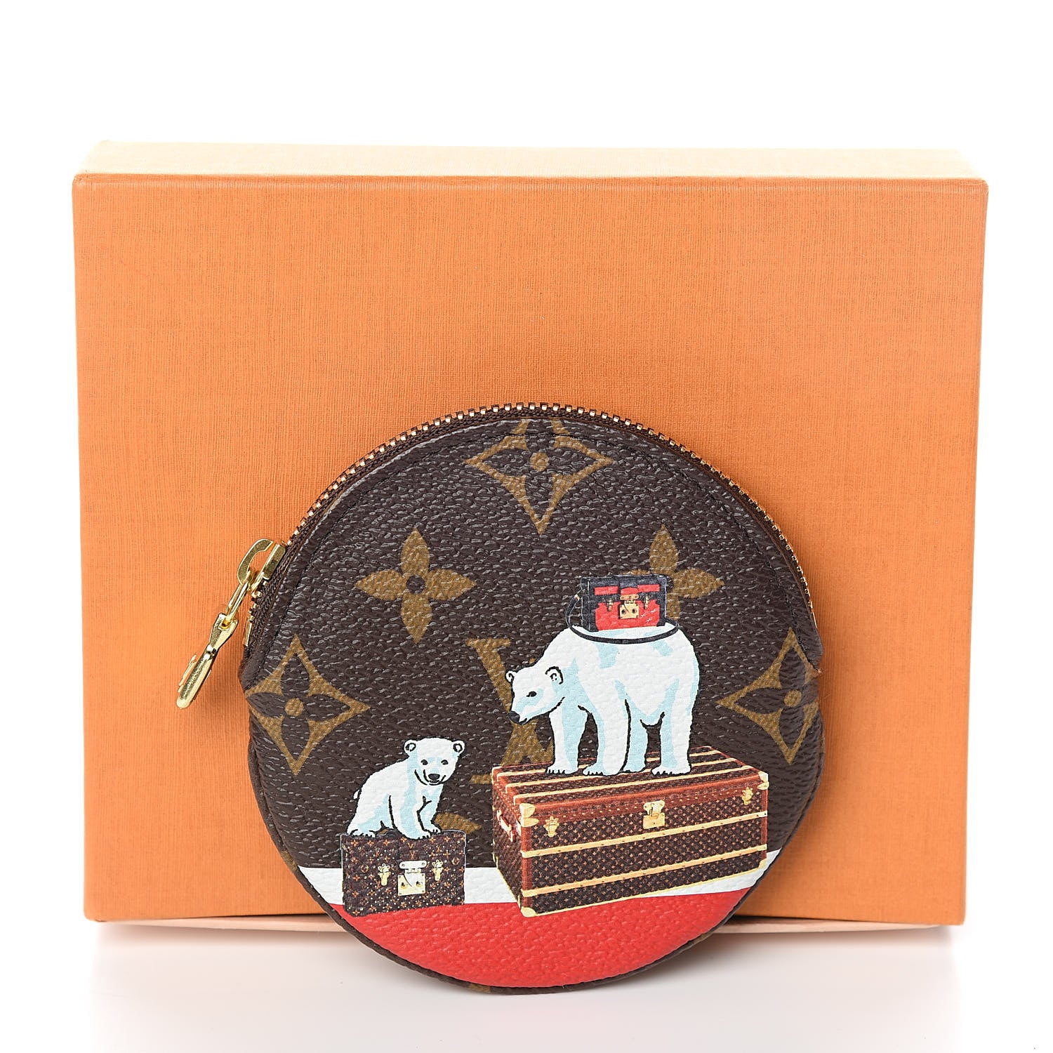 Louis Vuitton Monogram 2017 Christmas Animation Round Coin Purse 8 of 8