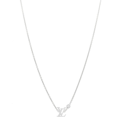 Louis Vuitton 18K White Gold Diamond Idylle Blossom LV Pendant Necklace 1 of 5