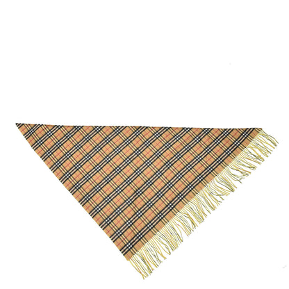 Burberry Cashmere Fluorescent Vintage Check Bandana Scarf Bright Lemon 1 of 3