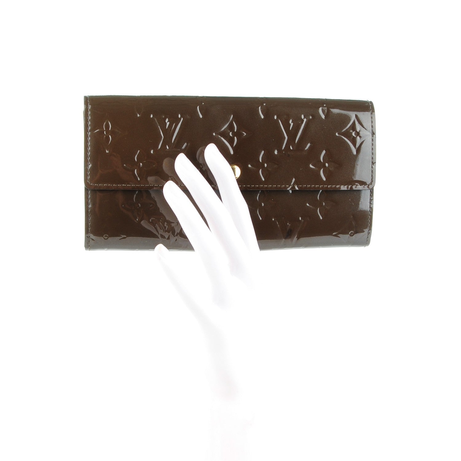 Louis Vuitton Vernis Sarah Wallet Vert Bronze 2 of 6