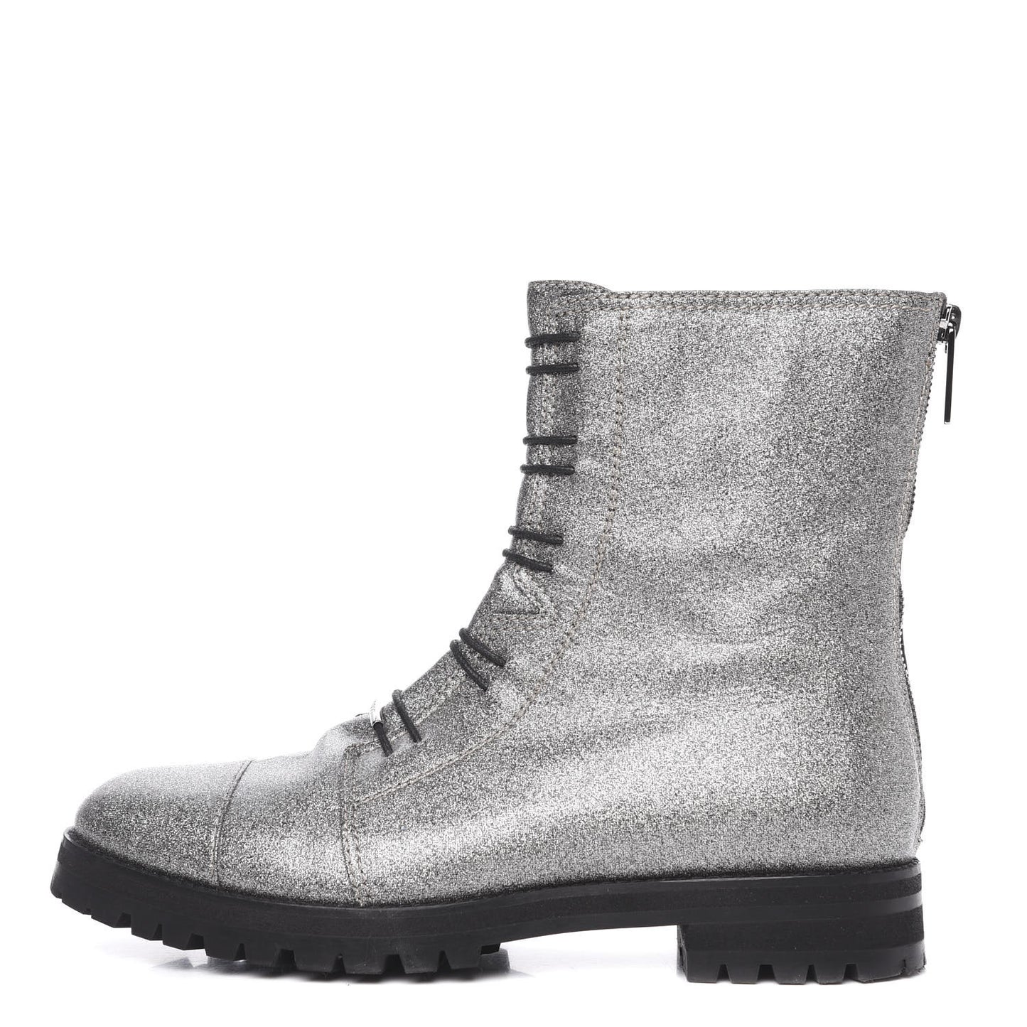 Glitter Haze Combat Boots 40 Silver