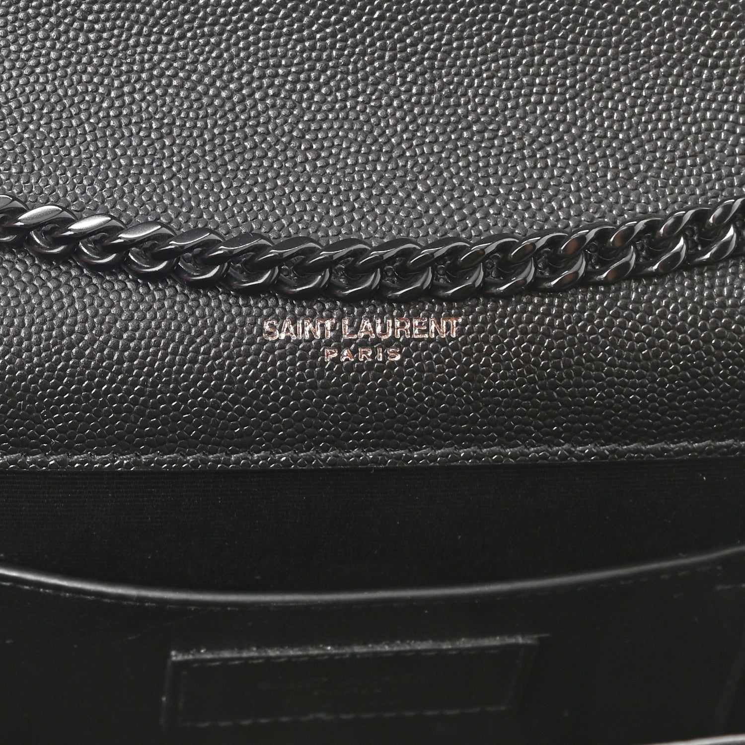 Saint Laurent Grain De Poudre Textured Mixed Matelasse Triquilt Small Monogram Satchel Black 6 of 8
