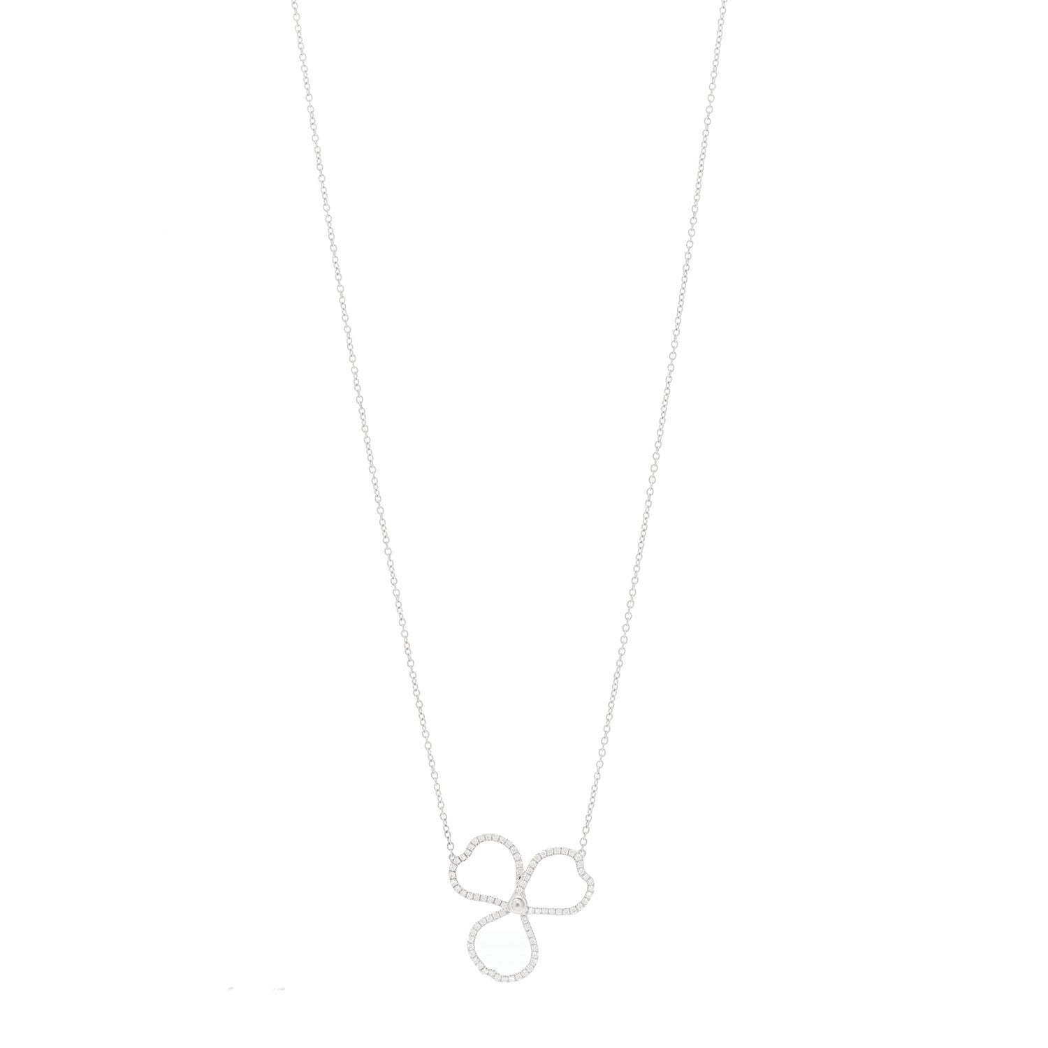 Tiffany Platinum Diamond Large Paper Flowers Pendant Necklace 1 of 5