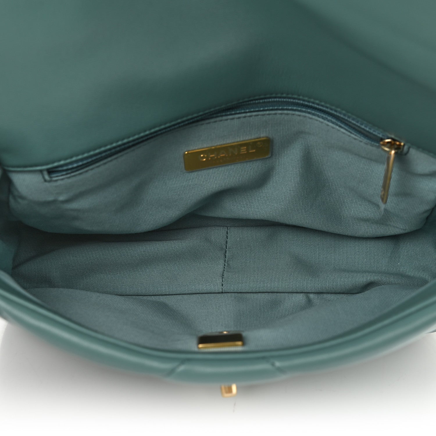 Chanel Lambskin Quilted Medium Chanel 19 Flap Green 5 of 11
