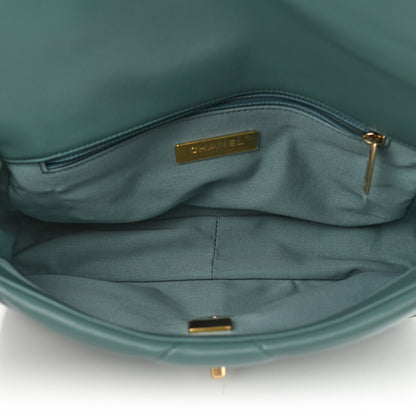 Chanel Lambskin Quilted Medium Chanel 19 Flap Green 5 of 11