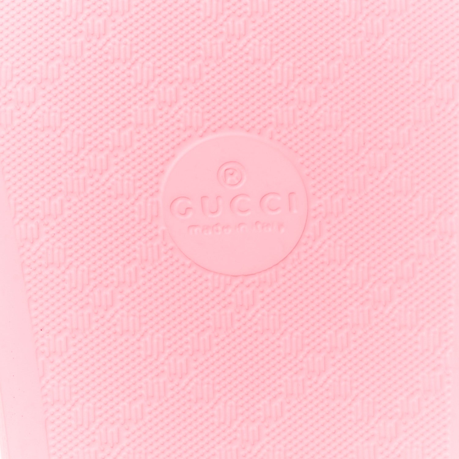 Gucci Rubber GG Monogram Perforated Womens Slide Sandals 38 Rose Box 7 of 8