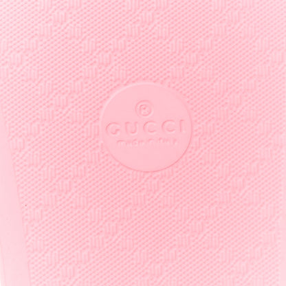 Gucci Rubber GG Monogram Perforated Womens Slide Sandals 38 Rose Box 7 of 8
