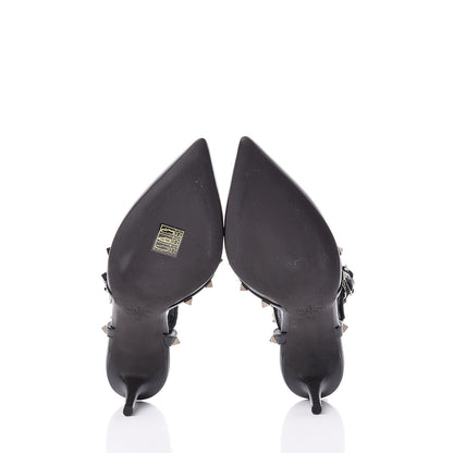 Valentino Garavani Nappa Rockstud Ankle Strap Low Heel Pumps 39 Black 5 of 8