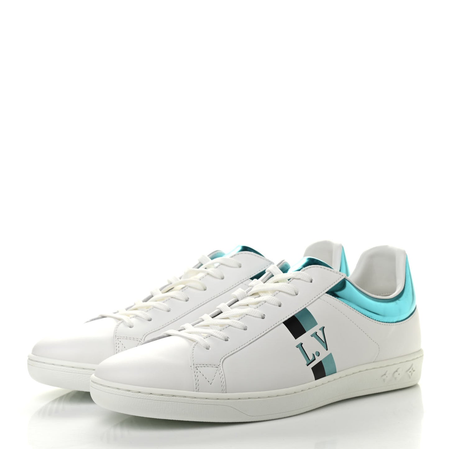Calfskin Mens Luxembourg Sneakers 9 White Bleu