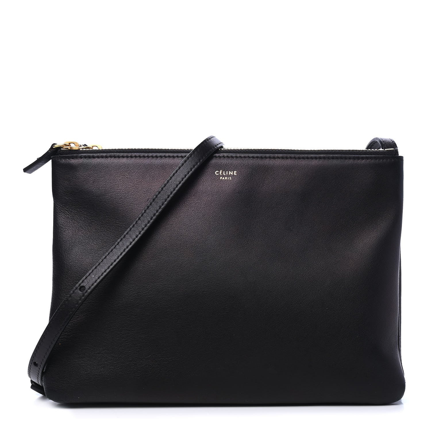 Celine Lambskin Large Trio Crossbody Bag Black 1 of 5