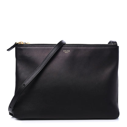 Celine Lambskin Large Trio Crossbody Bag Black 1 of 5