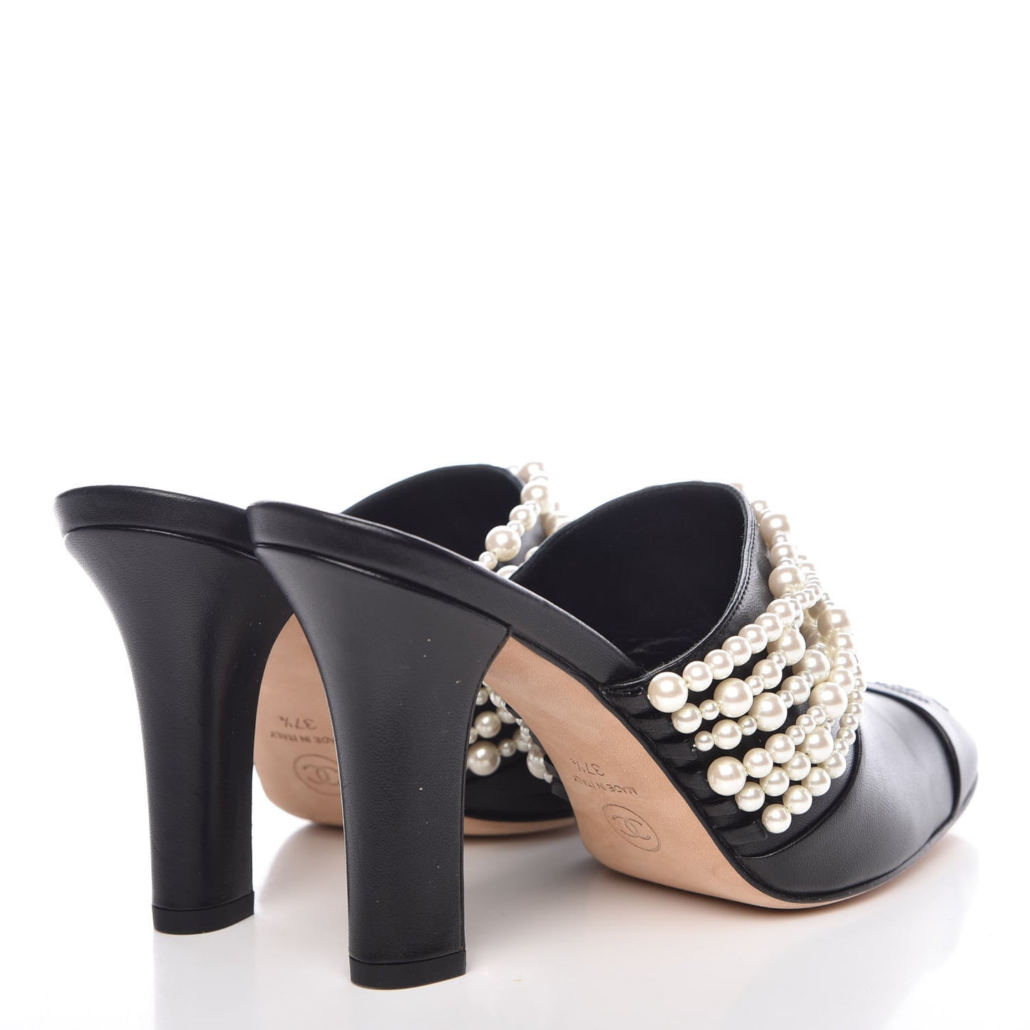 Lambskin CC Pearl Mule 37.5 Black