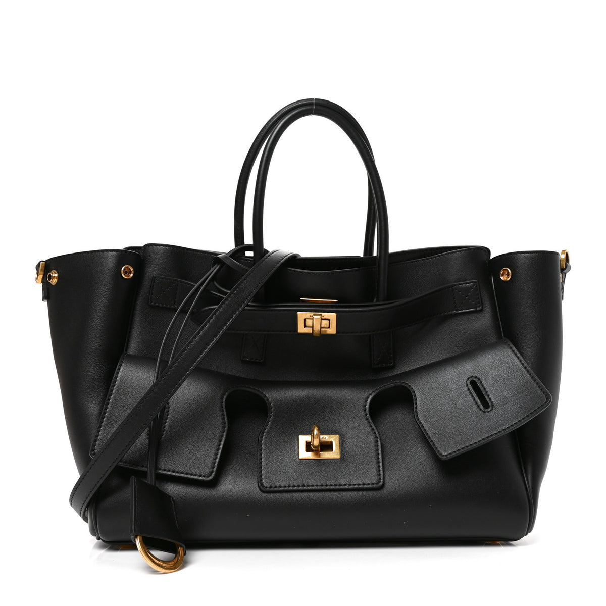 Smooth Calfskin Small Bel Air Carry All Bag  Black