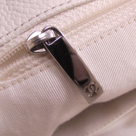 Caviar Petite Shopping Tote PST White