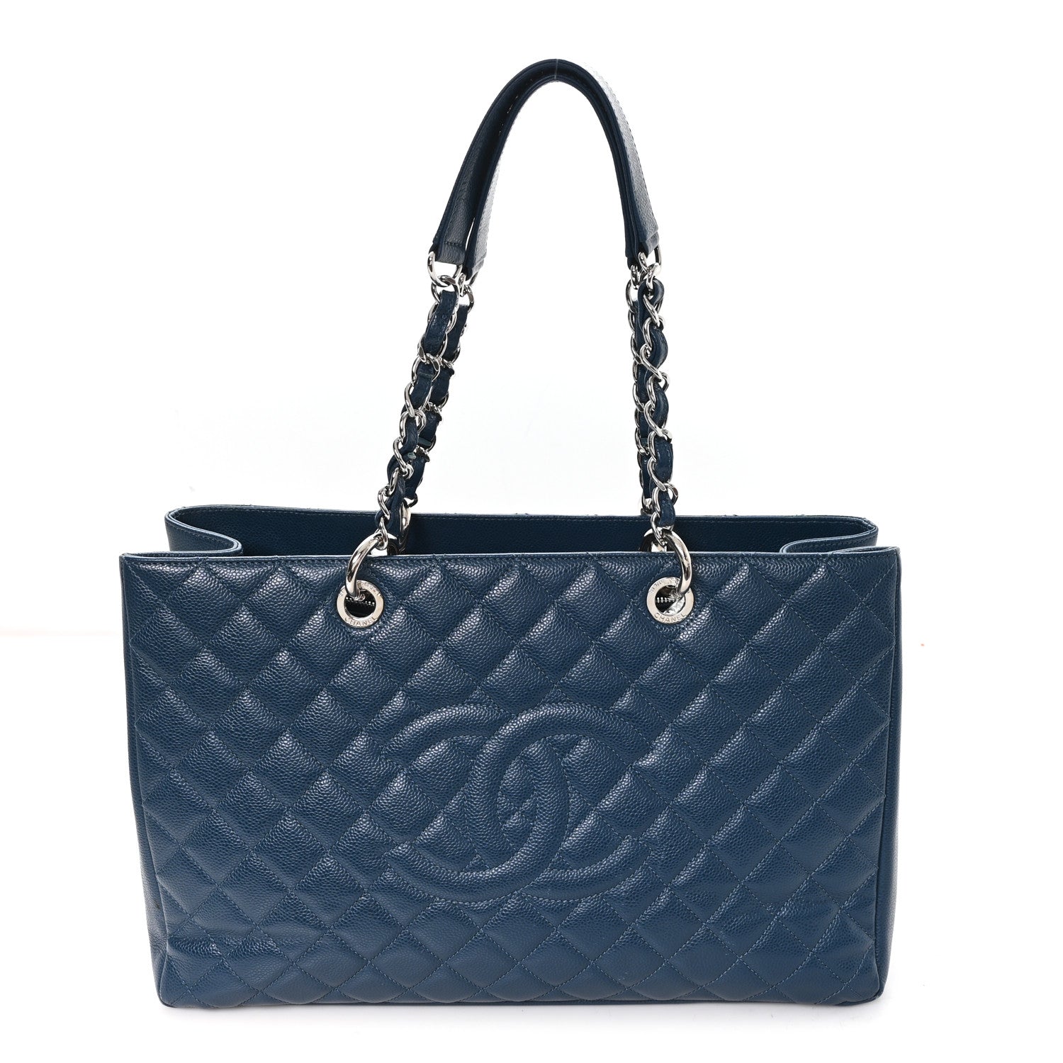 Chanel Caviar Quilted XL Grand Shopping Tote GST Dark Blue 1 of 10