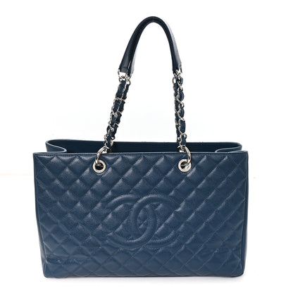 Chanel Caviar Quilted XL Grand Shopping Tote GST Dark Blue 1 of 10