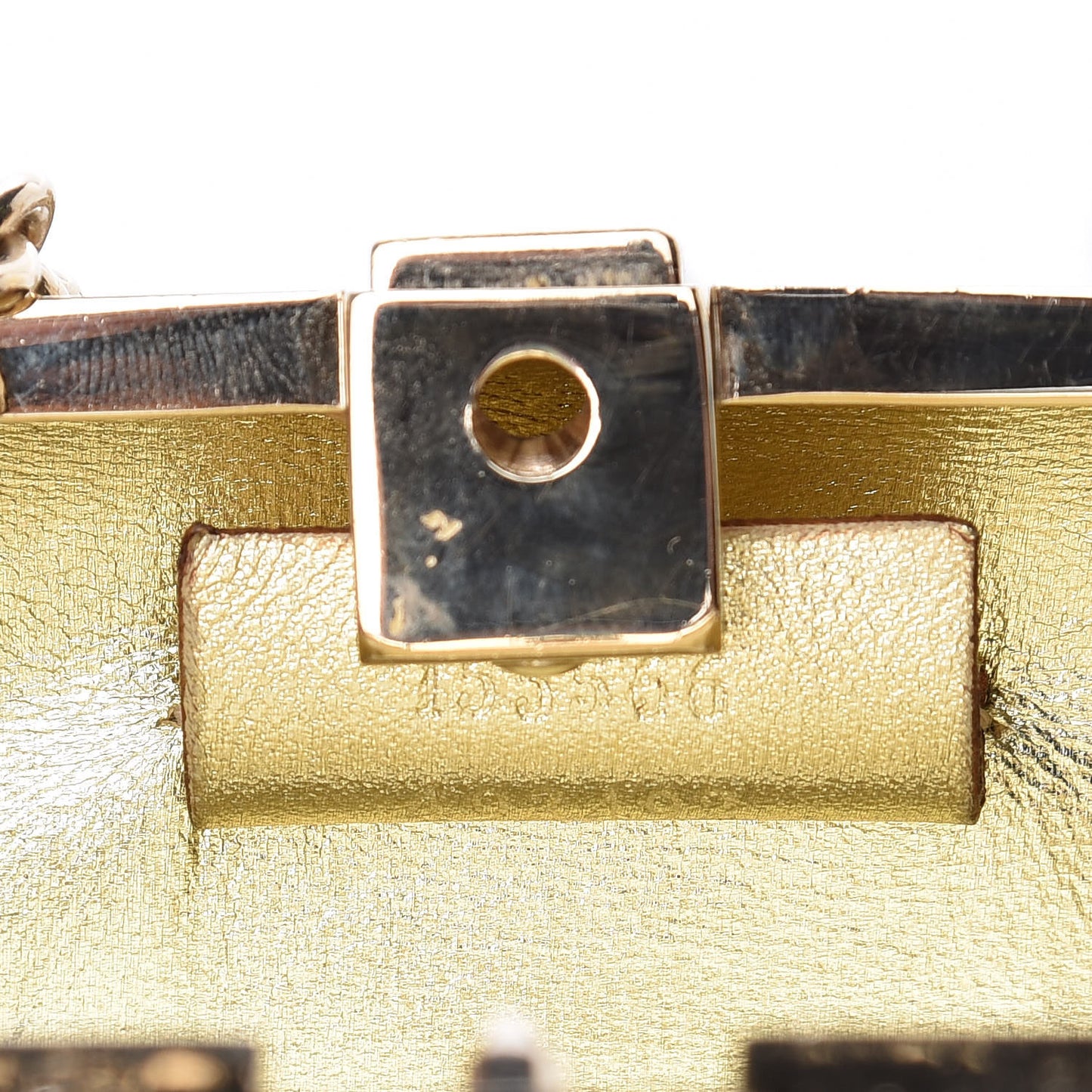 Metal Guccissima Dragonfly Minaudiere Clutch Gold