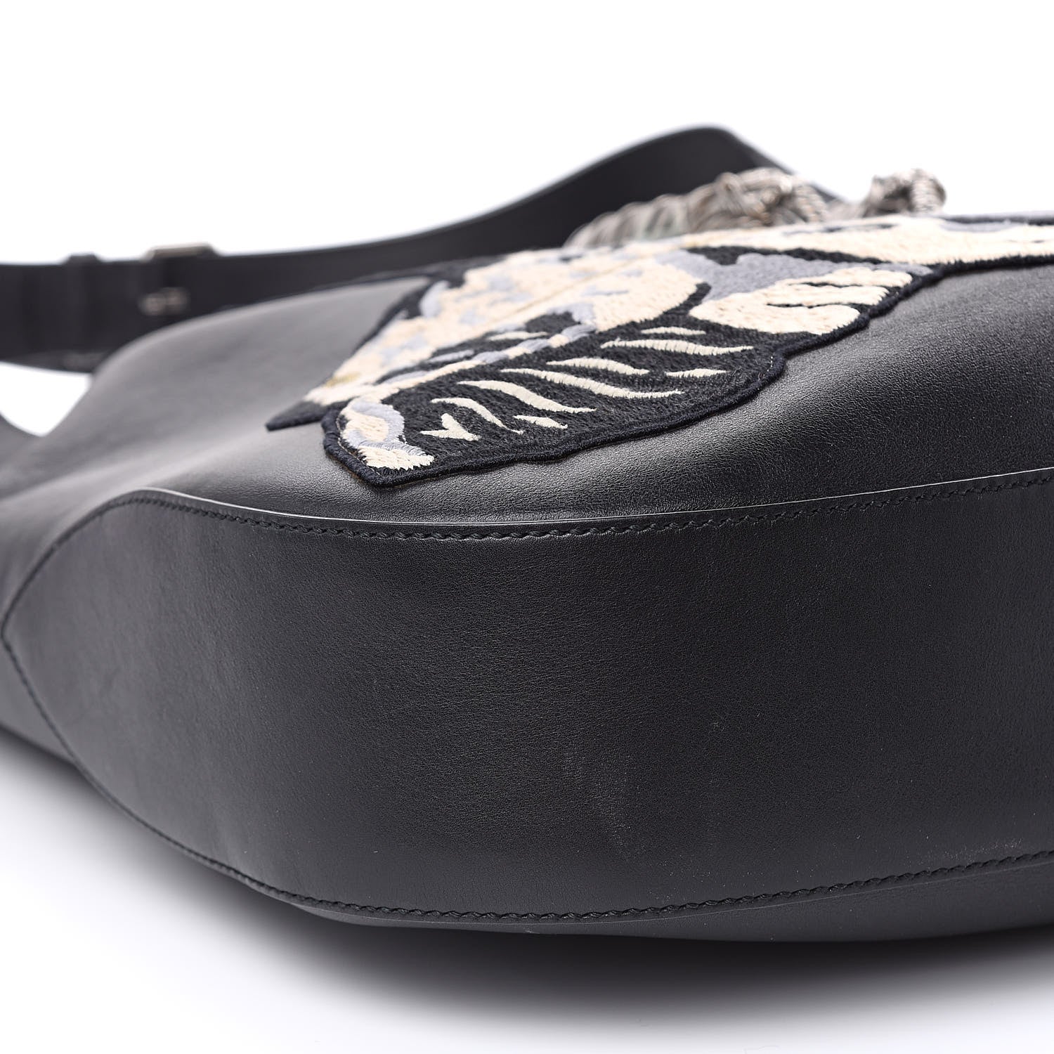 Gucci Calfskin Dog Embroidered Extra Large Dionysus Hobo Black 8 of 13