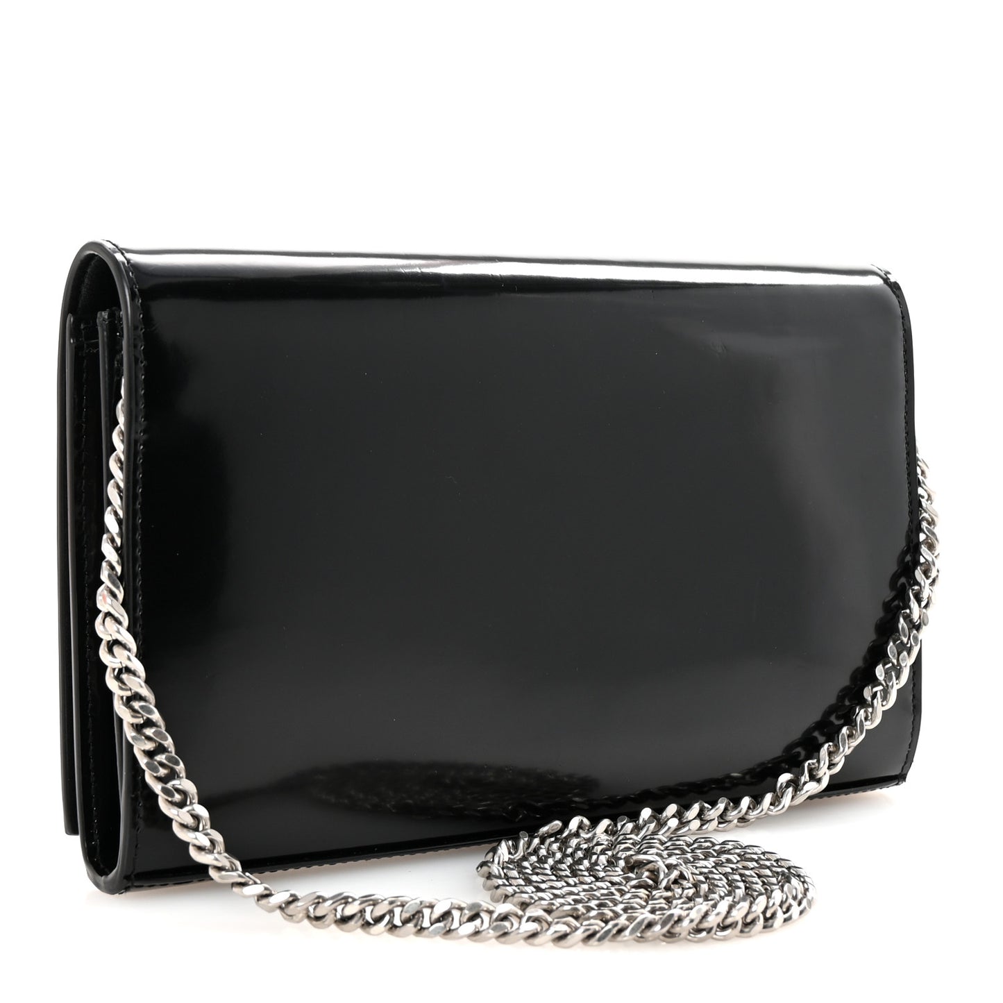 Glazed Calfskin Cassandre Wallet On Chain WOC Black