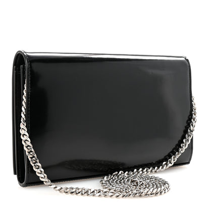 Saint Laurent Glazed Calfskin Cassandre Wallet On Chain WOC Black 3 of 9