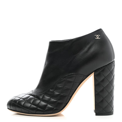 Chanel Lambskin Quilted CC Booties 37.5 Black 1 of 9