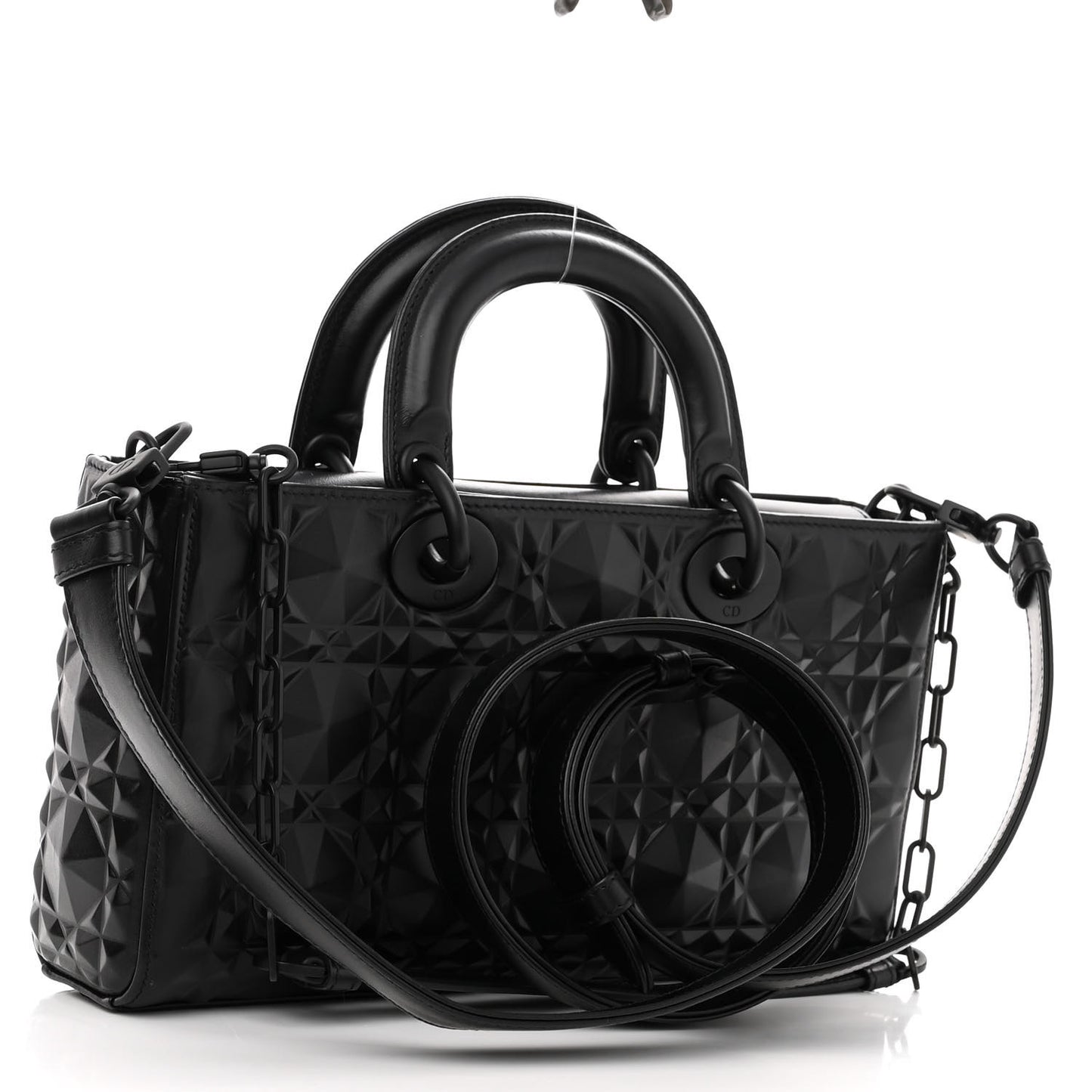 Calfskin Cannage Diamond Medium Lady D-Joy Black
